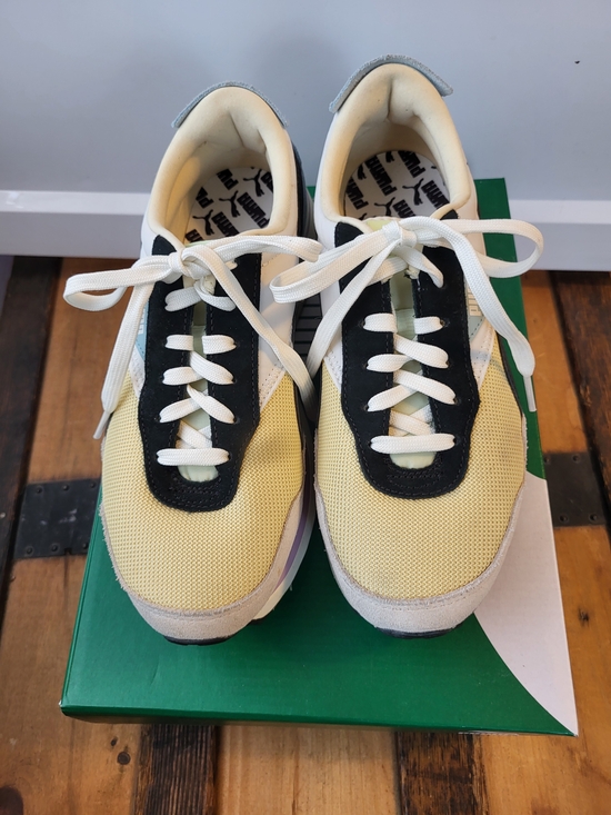Puma Shoes - Puma Women's Yellow Black White Retro Runner Sneakers